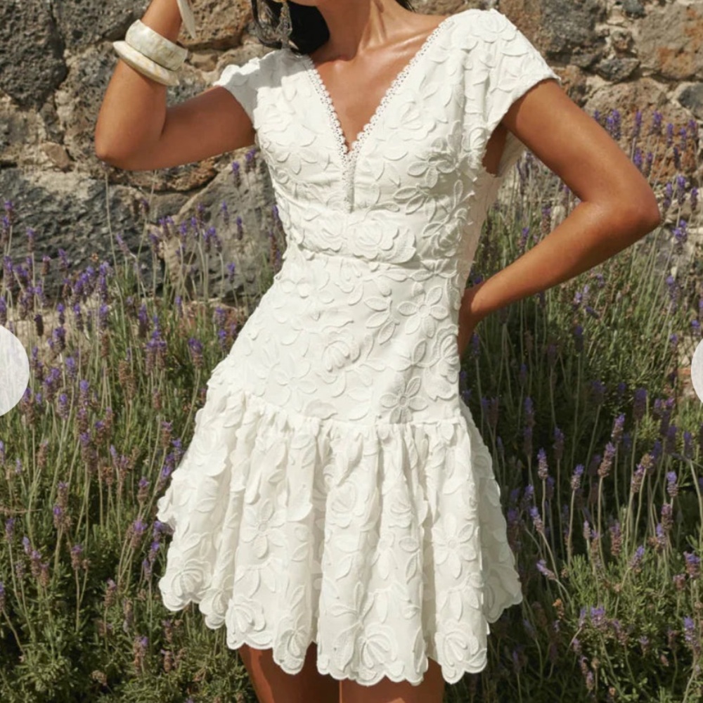 Waimari Cielito Lindo white mini dress